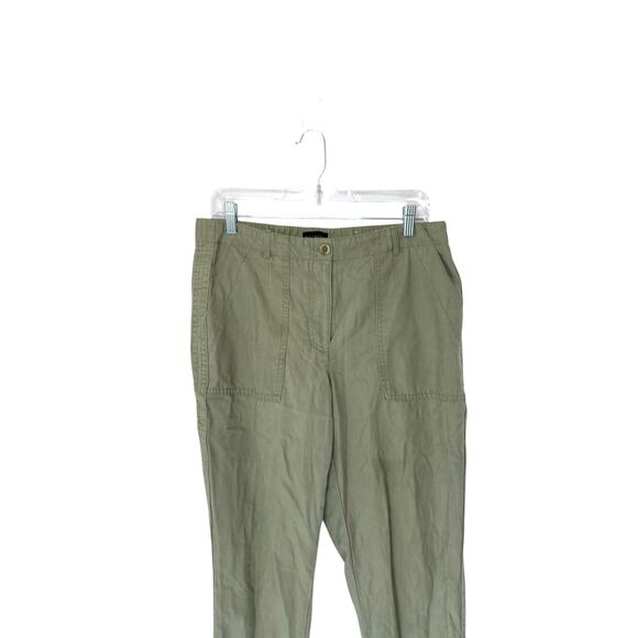 Talbots Basic Casual Green Cotton Blend Slim Cargo Straight Leg Pant Size 10 - Picture 6 of 11